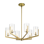 Люстра с 6-ю прозрачными цилиндрическими плафонами Kichler варинант исполнения - 2 | Loft Concept в Липецке