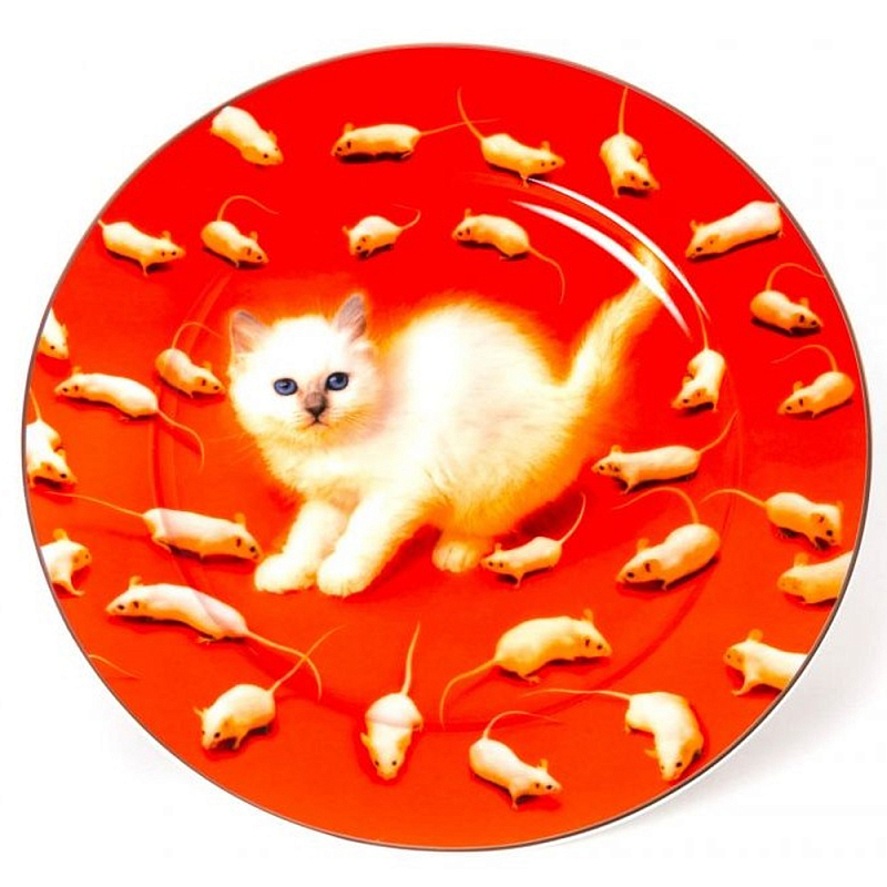 Тарелка Seletti Kitten Оранжевый Бежевый Тарелка Seletti Kitten Оранжевый Бежевый в Липецке | Loft Concept