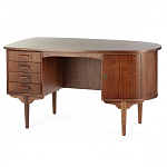 Дизайнерский письменный стол округлой формы с 4-мя ящиками и дверкой с полочками Rili варинант исполнения - 2 | Loft Concept в Липецке