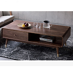 Кофейный стол из дерева с ящиком и нишей для хранения Coffee Walnut Table варинант исполнения - 3 | Loft Concept в Липецке