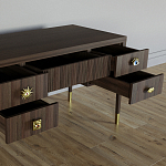 Письменный стол с 4-мя ящиками Elsa Dreams Walnut варинант исполнения - 3 | Loft Concept в Липецке