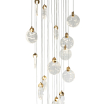 Каскадная люстра с плафонами в виде круглых пластин из хрусталя Esme Round Plates Chandelier 25 варинант исполнения - 2 | Loft Concept в Липецке