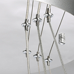 Люстра с тремя кольцами цвета хром и прозрачными хрустальными шарами по периметру Sacramento Transparent Balls Chandelier варинант исполнения - 10 | Loft Concept в Липецке