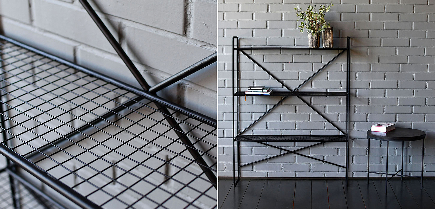 Стеллаж Ridley Black Industrial Metal Rust Rack Стеллаж Ridley Black Industrial Metal Rust Rack - Loft-Concept в Липецке