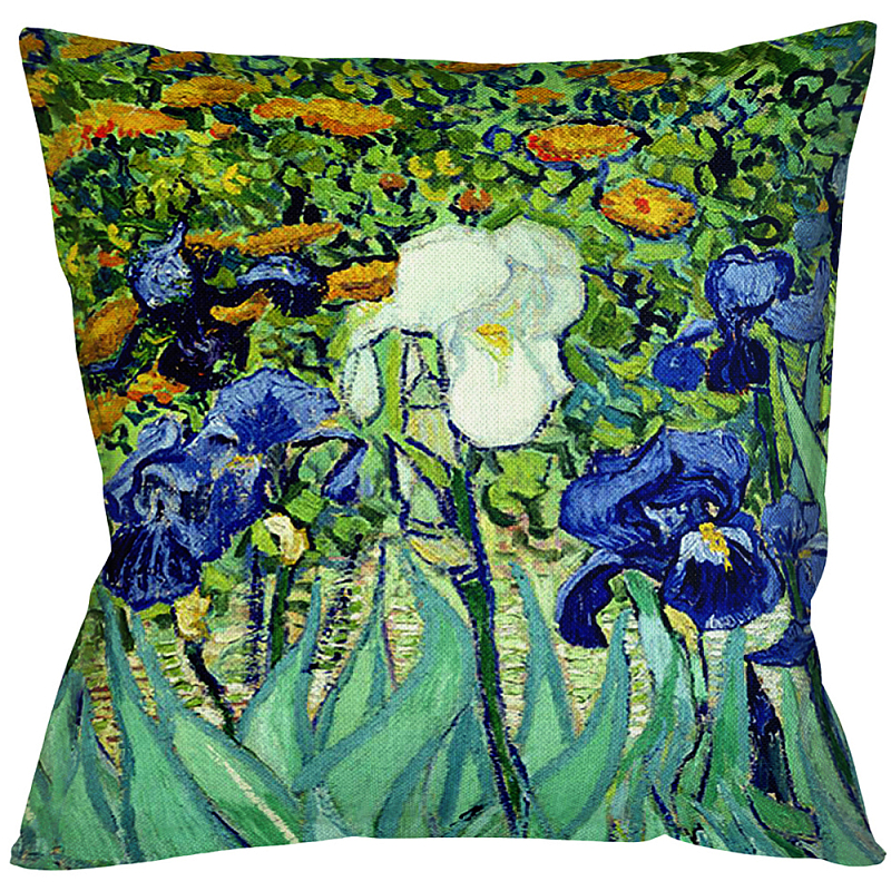 Подушка декоративная с цветочным принтом Flowers in Impressionism Мульти Бежевый Подушка декоративная с цветочным принтом Flowers in Impressionism Мульти Бежевый в Липецке | Loft Concept
