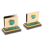 Настольный письменный набор из малахита с декором в виде лошади Leader Organizer варинант исполнения - 5 | Loft Concept в Липецке