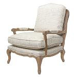 Кресло со спинкой из ротанга Ellie Rattan Armchair beige print flax варинант исполнения - 3 | Loft Concept в Липецке