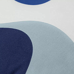 Подушка декоративная хлопковая синего цвета с абстрактным принтом Elysian Flow Azure варинант исполнения - 3 | Loft Concept в Липецке