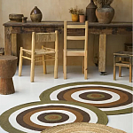 Ковер круглый из хлопка с контрастным узором Bullseye 150 варинант исполнения - 6 | Loft Concept в Липецке