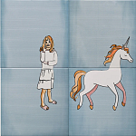 Плитка с узором Девочка единорог варинант исполнения - 1 | Loft Concept в Липецке