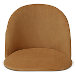 Барный стул со спинкой и металлической подставкой на 3-х деревянных ножках Горчичный Велюр Vendramin Chair варинант исполнения - 3 | Loft Concept в Липецке