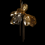 Люстра подвесная со стеклянными плафонами из дымчатого и золотистого с тремя вертикальными подвесками Gilded Mirage  варинант исполнения - 7 | Loft Concept в Липецке