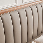 Кровать двуспальная с мягким изголовьем Moon Walnut Bed варинант исполнения - 8 | Loft Concept в Липецке