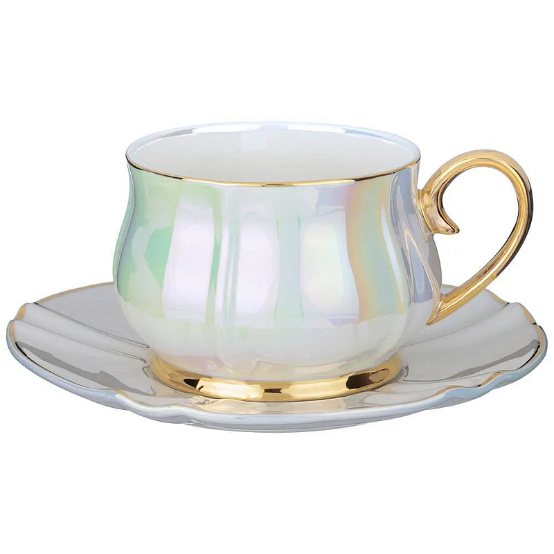Чайная пара из фарфора 200 мл Porcelain Pearl Жемчужный Чайная пара из фарфора 200 мл Porcelain Pearl Жемчужный в Липецке | Loft Concept