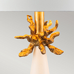 Настольная лампа с декоративным элементом золотого цвета и цилиндрическим абажуром из папье-маше светлого оттенка Flambeau варинант исполнения - 2 | Loft Concept в Липецке