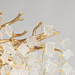 Люстра подвесная золотого цвета с декоративными ветвями и прозрачными рельефными подвесками FAIRYTREE Light варинант исполнения - 6 | Loft Concept в Липецке