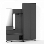 Двухдверный шкаф цвета графит Strict Lines варинант исполнения - 4 | Loft Concept в Липецке