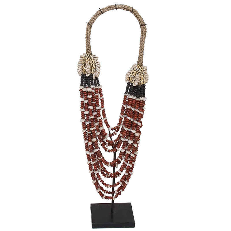 Этническое длинное ожерелье из бус и ракушек Aboriginal Long Necklace Коричневый Черный Бежевый Этническое длинное ожерелье из бус и ракушек Aboriginal Long Necklace Коричневый Черный Бежевый в Липецке | Loft Concept