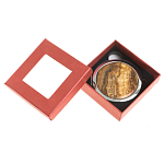 Зеркало карманное складное круглое из натурального камня Оникс в подарочной упаковке Silver Stone Mirrors варинант исполнения - 3 | Loft Concept в Липецке