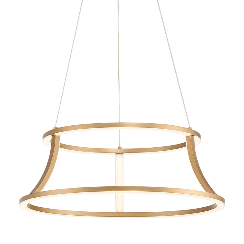 Люстра золотого цвета с 2-мя светодиодными кольцами Eurofase Золотой Прозрачный в Липецке | Loft Concept 