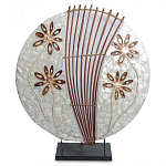 Настольная лампа из перламутра и дерева на подставке Indonesian Shell Flower варинант исполнения - 2 | Loft Concept в Липецке