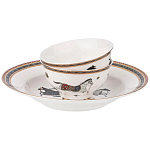 Сервиз обеденный из фарфора с изображением лошадей на 6 персон 23 предмета Porcelain Horse Set  варинант исполнения - 1 | Loft Concept в Липецке