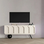 Дизайнерский комод с фактурным фасадом и чёрной ножкой в форме шара Samanta варинант исполнения - 3 | Loft Concept в Липецке