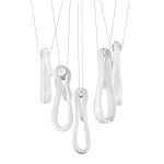 Подвесной светильник белого цвета с 6-ю изогнутыми плафонами Flow Loop варинант исполнения - 1 | Loft Concept в Липецке