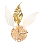 Бра с декоративными белыми и золотыми листьями на текстурном основании Wintery flovers варинант исполнения - 2 | Loft Concept в Липецке