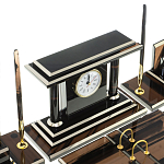 Настольный письменный набор с часами из природного камня обсидиана Team leader варинант исполнения - 5 | Loft Concept в Липецке