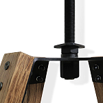 Барный стул со спинкой и металлической подставкой на 4-х деревянных ножках Зеленый Велюр Vendramin Chair варинант исполнения - 6 | Loft Concept в Липецке