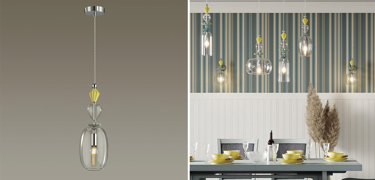 Подвесной светильник Iris Glas hanging lamp candy B chrome Подвесной светильник Iris Glas hanging lamp candy B chrome - Loft-Concept в Липецке
