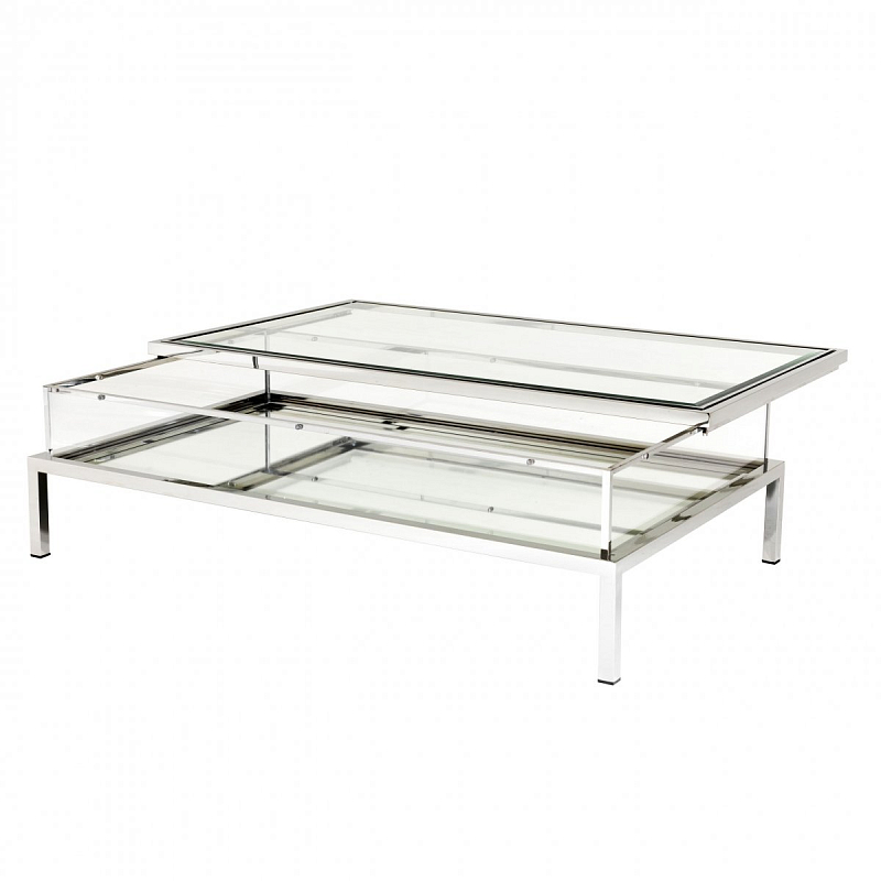Журнальный стол Eichholtz Coffee Table Harvey Rectangular Нержавеющая сталь Прозрачное Стекло Журнальный стол Eichholtz Coffee Table Harvey Rectangular Нержавеющая сталь Прозрачное Стекло в Липецке | Loft Concept
