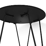 Стол журнальный с круглой столешницей из стекла на 3-х черных ножках Beige Marble варинант исполнения - 5 | Loft Concept в Липецке