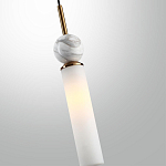 Подвесной светильник с цилиндрическим матовым плафоном и декоративным шаром из камня Orb Essence варинант исполнения - 5 | Loft Concept в Липецке