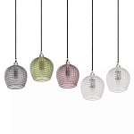 Подвесной светильник каскадный с 5-ю фактурными стеклянными плафонами Cascade with Relief Lampshades варинант исполнения - 3 | Loft Concept в Липецке