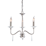 Люстра цвета никель с прозрачными стеклянными подвесками в форме капель Elstead Lighting варинант исполнения - 8 | Loft Concept в Липецке