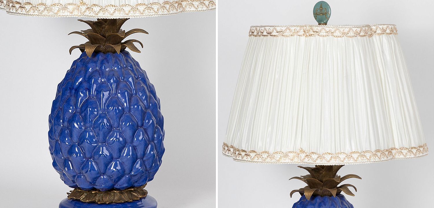 Настольная лампа с абажуром Pineapple Blue Table Lamp Настольная лампа с абажуром Pineapple Blue Table Lamp - Loft-Concept в Липецке