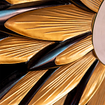 Зеркало-солнце в раме золотого и черного цвета Rays of Peace варинант исполнения - 2 | Loft Concept в Липецке