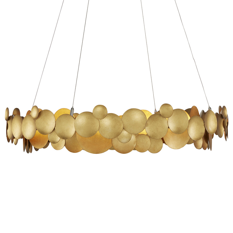 Люстра круглая из многослойных золотых дисков Metal Disc Chandelier Золотой Люстра круглая из многослойных золотых дисков Metal Disc Chandelier Золотой в Липецке | Loft Concept