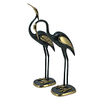 Статуэтка бронзовая пара Журавли синие Bronze Birds варинант исполнения - 1 | Loft Concept в Липецке