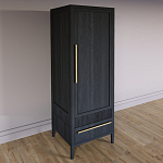 Узкий Шкаф Primo с 2 выдвижными ящиками Черный дуб варинант исполнения - 3 | Loft Concept в Липецке