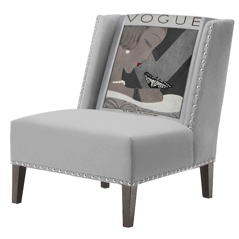 FUN Armchair Vogui II Gray Дизайнерское кресло с цветным принтом Серый FUN Armchair Vogui II Gray Дизайнерское кресло с цветным принтом Серый в Липецке | Loft Concept