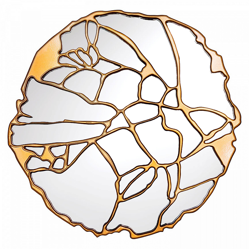 Зеркало кругле в декоративной раме золотого цвета Golden Ratio Золотой Зеркало кругле в декоративной раме золотого цвета Golden Ratio Золотой в Липецке | Loft Concept