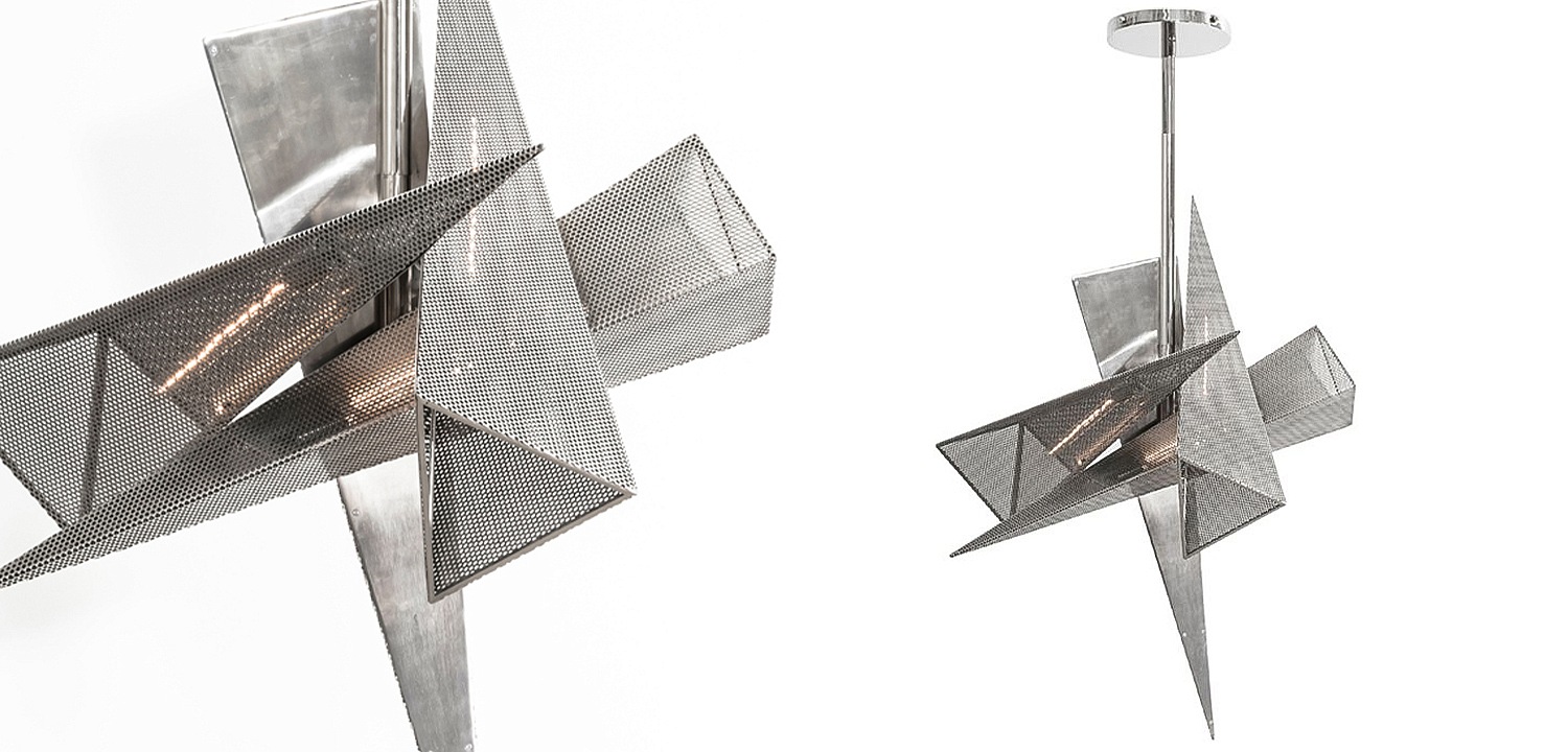 Люстра Susan Hornbeak TRYSTAN CHANDELIER - Silver Leafed Perforated Steel Pyramids Silver Люстра Susan Hornbeak TRYSTAN CHANDELIER - Silver Leafed Perforated Steel Pyramids Silver - Loft-Concept в Липецке
