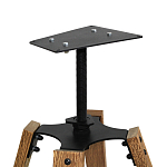 Барный стул со спинкой и мягкой обивкой с ромбами на 4-х деревянных ножках Бежевый Велюр Ava Charm варинант исполнения - 6 | Loft Concept в Липецке