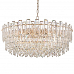 Круглая люстра с хрустальными подвесками на золотистом каркасе Gorgeous Crystal Light варинант исполнения - 9 | Loft Concept в Липецке