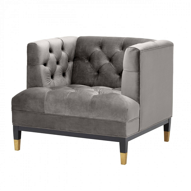 Кресло Eichholtz Chair Castelle Grey Серый Черный Латунь в Липецке | Loft Concept 