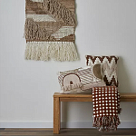 Чехол на подушку с вышивкой в виде геометрических узоров Beige Calista Rect варинант исполнения - 6 | Loft Concept в Липецке