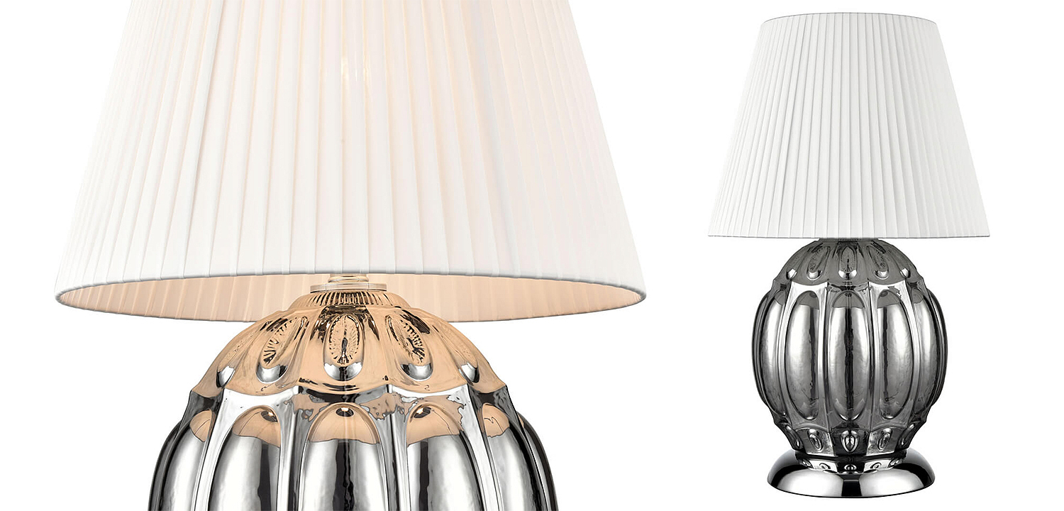 Настольная лампа ХРОМ Hailey Chrome Table Lamp Настольная лампа ХРОМ Hailey Chrome Table Lamp - Loft-Concept в Липецке